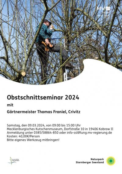 Plakat Obstbaumschnitt Kobrow 2024